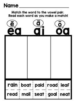 Sorting Vowel Teams .